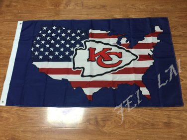 New style 3x5FT Kansas City Chiefs flag with American banner flag