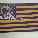 Los Angeles Rams Flag with Star and Stripe 3FTx5FT Banner