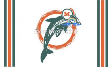 Miami Dolphins Flag 3x5 FT 100D 150X90CM Banner Polyester flag 5092, free shipping
