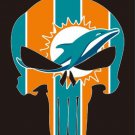 Miami Dolphins Digital Printing 100D Polyester White Sleeve metal Grommets 3x5FT