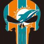 Miami Dolphins Digital Printing 100D Polyester White Sleeve metal Grommets 3x5FT