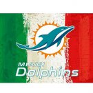 3x5ft Green white red Stripes Miami Dolphins flag new style oil painting style flag