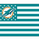 Miami Dolphins USA With Stars and Stripes Flag 3X5FT banner