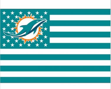 Miami Dolphins USA With Stars and Stripes Flag 3X5FT banner