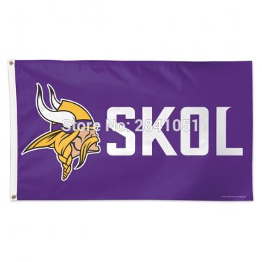 MINNESOTA VIKINGS SKOL Nation American Outdoor Indoor Baseball College Flag 3X5