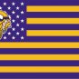 Minnesota Vikings with starts and stripes Flag 3ft x 5ft Polyester