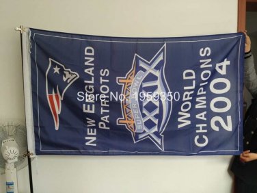 New England Patriots world champions 2004 Flag 3ft x 5ft Polyester banner