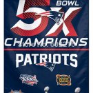 New England Patriots 5-Time Super Bowl LI Champions Large Outdoor Flag 3ft x 5ft