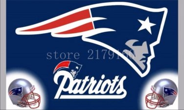 3x5ft double helmets blue grey New England Patriots flying flag with grommets
