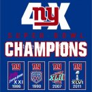 New York Giants Super Bowl Champions 4X Flag 3ft x 5ft Polyester  flag