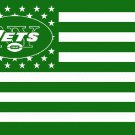 New York Jets logo with US stars and stripes Flag 3FTx5FT Banner 100D Polyester flag
