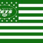 New York Jets logo with US stars and stripes Flag 3FTx5FT Banner 100D Polyester flag