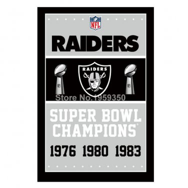 Oakland Raiders Super Bowl Champions Flag 3ft x 5ft Polyester flag