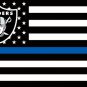 3x5ft Polyester Raiders Thin Blue Line Custom Flag with USA Flag custom Oakland Raiders f
