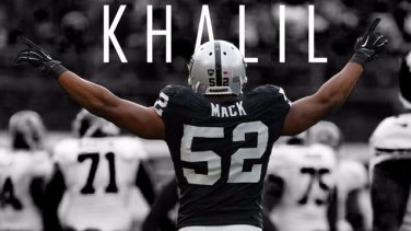 Oakland Raiders number 52 player KHALIL MACK ATTACK polyester 3ftx5ft flag