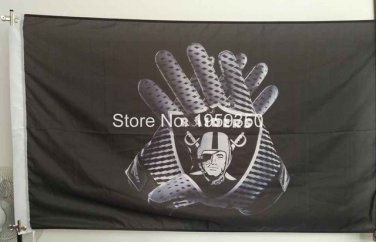Oakland Raiders Glove 3x5 ft flag 100D Polyester flag 90x150cm