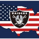 Oakland Raiders Digital Print US Stars And Stripes Sports Team Double Side Car Flag 3x5 FT