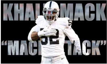 Oakland Raiders number 52 player KHALIL MACK ATTACK polyester 3ftx5ft flag