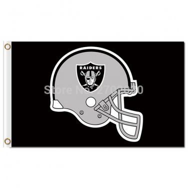 Black Football Helmet Flag Oakland Raiders Flag World Series 3ft X 5ft