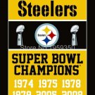 Pittsburgh Steelers Super Bowl Champions Flag 3ft x 5ft Polyester flag 100D polyester