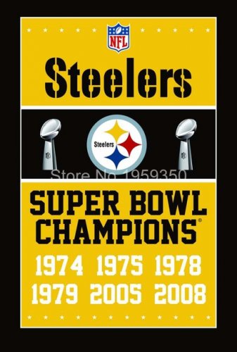Pittsburgh Steelers Super Bowl Champions Flag 3ft x 5ft Polyester flag 100D polyester