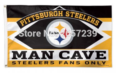 Pittsburgh Steelers Man Cave Fans Only  Flag 3x5FT banner
