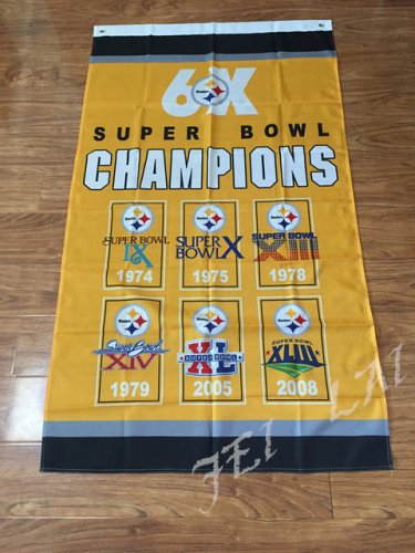 Pittsburgh Steelers flag 3ftx5ft Banner 100D Polyester Flag metal Grommets