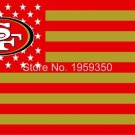 San Francisco 49ers Flag with Star and Stripe 3ftx5ft Banner 100D Polyester