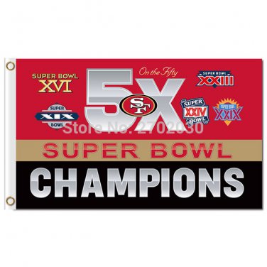 San Francisco 49ers Banner Champions Flag 3ft X 5ft Polyester Banner