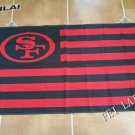 3ft x 5ft San Francisco 49ers flag with usa stripes banner 100D Digital Printing flag
