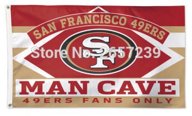 San Francisco 49ers fans only man cave NFL Flag 3x5FT banner