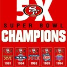 San Francisco 49ers 5X SUPER BOWL CHAMPIONS vertial FLAG 90x150cm
