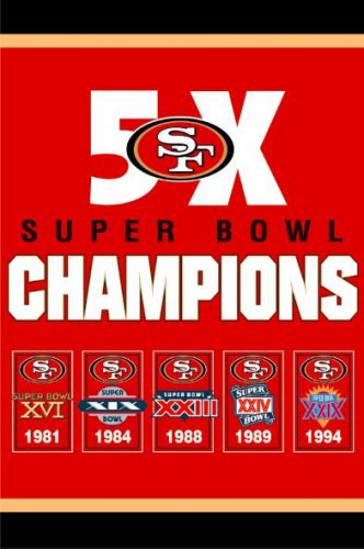 San Francisco 49ers 5X SUPER BOWL CHAMPIONS vertial FLAG 90x150cm