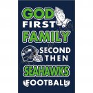 Seattle Seahawks flag God First Family flag Second then Seattle football flag 3x5 FT
