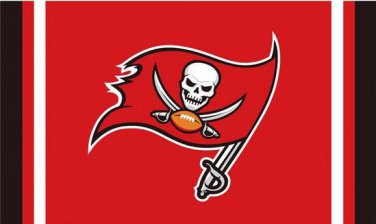 Tampa Bay Buccaneers Logo Stripe Flag 3ftx5ft Banner 100D Polyester