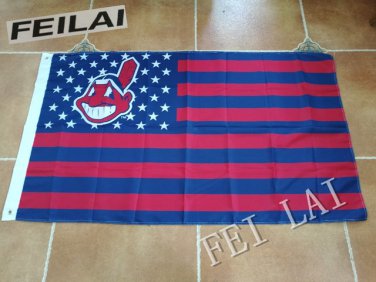 Cleveland Indians flag 3ftx5ft Banner 100D Polyester Flag metal Grommets