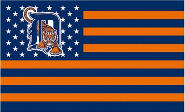 Detroit Tigers flag stars stripes 3ftx5ft Banner 100D Polyester Flag metal Grommets