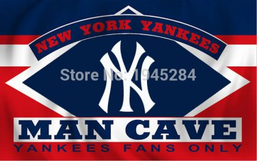 New York Yankees Man Cave Fans Only Flag Banner New 3x5FT