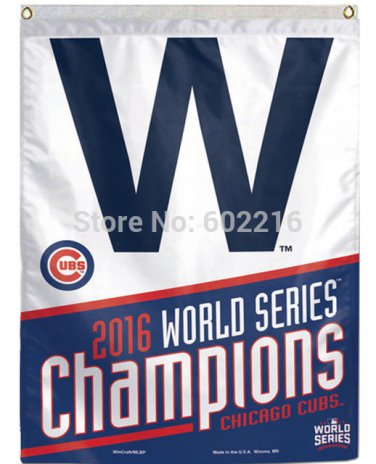 Chicago Cubs 2016 World Series Champions W Flag 3ft x 5ft Baseball Flag