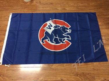 Chicago Cubs column Flag 150X90CM  3x5 FT Banner 100D Polyester