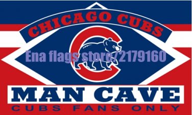 3ftx5ft Digital Printed Chicago Cubs Man Cave Flag Banner with metal Grommets