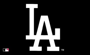 Los Angeles Dodgers Black White logo flag 3x5 FT Banner 100D Polyester