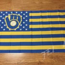 3X5FT Milwaukee Brewers Flag Stars and Stripes banner 100D Custom flag free shipping