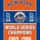 3x5ft 1969 and 1986 New York Mets world series champions flag