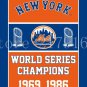 3x5ft 1969 and 1986 New York Mets world series champions flag