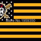 Pittsburgh Pirates Flag with stripes and logo 3ft x 5ft Polyester fans flags