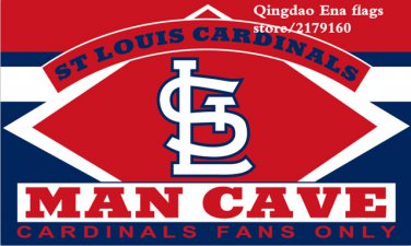 3ftx5ft 100D Polyester St. Louis Cardinals Man Cave flag Banner With Metal Grommets