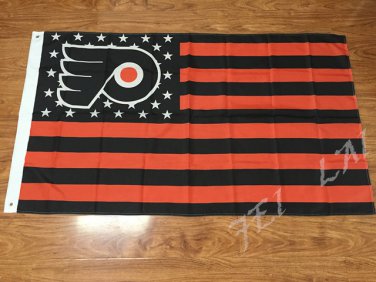 Philadelphia Flyers star and stripe flag 3ftx5ft Banner 100D Polyester Flag metal Grommets