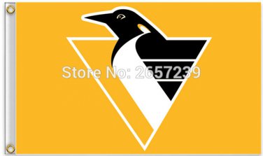 Pittsburgh Penguins yellow Flag 3x5FT banner 100D 150X90CM