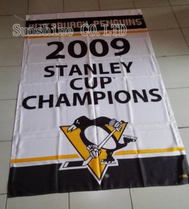 Pittsburgh Penguins 2009 Stanley Cup Champion Flag hot sell goods 3x5 FT